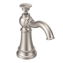 Moen S3945NL 전통적인 데크 장착 주방 비누 디스펜서 싱크대 위 리필 가능한 병 광택 니켈, Spot Resist Stainless