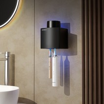 가정용 UV-C LED 휴대용 벽걸이 무선 칫솔살균기 칫솔 소독기, UV-LED 칫솔살균기, [5]싱글 블랙