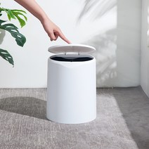 다올인 인테리어 휴지통 8L 12L 대형 원터치 쓰레기통 가정용 싱크대 욕실 냄새차단 원형, 핑크