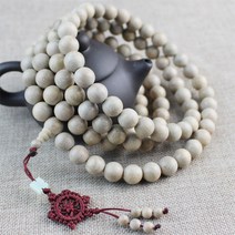 108배 다이어트 염주 10-15mm 티베트 불교 녹나무 108 구슬 목걸이 흰색 묵주 페인트 왁스 없음, 02 12mm