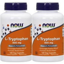 나우 미국 직배송 엘트립토판 세로토닌 500mg 120캡슐 x 2병 총240캡슐, 2개