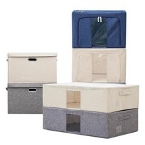 [당일출고]레보떼 패브릭 리빙박스 수납정리함 55L 66L 88L 100L 옷정리, 1개, 리빙박스 [55L] 그레이 2P