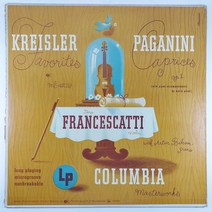 (중고LP)(수입 USA) KREISLER FAVORITES. PAGANINI CAPRICES. 바이올린 지노 프란체스카티. 피아노 아르투르 발삼 (자켓 옆면 터짐. 음반 AA)