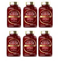 Carlyle 미국직배송 크릴오일 2000mg 아스타잔틴600mcg 120소프트젤 정품, 6병