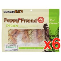 퍼피프랜드 300g 애견간식 모음 강아지간식, 6개, 고구마사사미