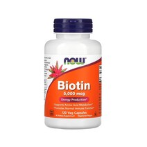 NOWFOOD 나우푸드 비오틴 5 000mcg 120정 베지캡슐 Biotin 쌀가루 HPMC 스테아르산 이산화규소 함유