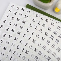 의류사이즈스티커 1장 150개 원형 알파벳 옷가게 치수 스티커