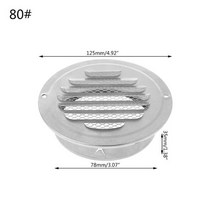 스파이럴덕트 파이프 배관 밸브 스테인리스 외부 벽 공기 환풍 석쇠 둥근 덕트 환기 석쇠 70mm 80mm 100mm 120mm 150mm 160mm 180mm 200mm