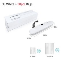 포장기 무선 가정용 실링기 압축기 진공 식품 씰러 포장 기계 50pcs Z21 자동 씰링 220V, CHINA_White 50pcs Bags | EU 플러