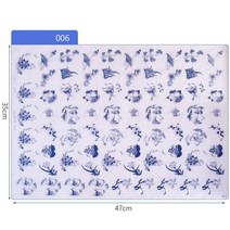 도자기전사지 전사지 제작 꽃무늬 1pc 도자기 점토 전송 용지 Underglaze 컬러 꽃 종이 Jingdezhen 파란색, 06 006