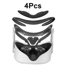 vr 추천 VR 교체 용 아이 마스크 PU 가죽 폼 페이스 커버 페이셜 인터페이스 스탠드 렌즈 패드 Meta Oculus Quest 2 액세서리, 초록, 1.4 pcs, 없음