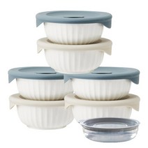 락앤락 바로한끼 도자기 밥용기, 6세트, 몸체 250ml + 뚜껑