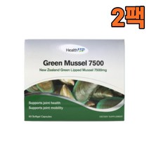 HealthUp 헬스업 머슬 7500mg 초록입홍합 60캡슐, 2팩