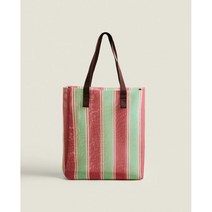 독일 ZARA HOME 직구 스트라이프 폴리에스테르 백 (레드)
