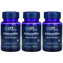 LifeExtension Astaxanthin Phospholipids 라이프익스텐션 아스타잔틴 인지질 4mg 30캡슐 3통