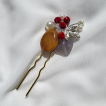 국내생산 혼주뒤꽂이 살구꽃 한복뒤꽂이 한복머리장식 한복장신구