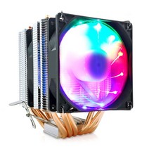 눈사람 6 히트 파이프 CPU 쿨러 4 핀 PWM RGB PC 조용한 인텔 LGA 1700 2011 1200 1150 1151 X79 X99 E5 AMD AM3 AM4 냉각 팬, 01 4 Pin PWM Fan, 08 Rainbow light 2 Fan