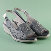 에스콰이아 여성 발편한 핫피스 펀칭 경량 샌들 4센치굽