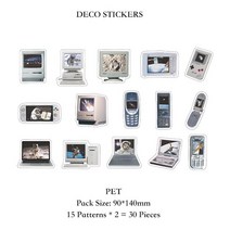 다꾸 저널 30 개/갑/팩 애완 동물 빈티지 스크린 DIY 스티커 Scrapbooking 용품 콜라주 정크 일기 편지지, [02] B, [02] B
