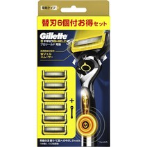 질레트면도기 프로쉴드 전동 5중날 + 질레트면도날 6개, 단일모델, Gillette 프로 쉴드