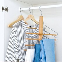 접이식 고급 신박한정리바지걸이 신박한정리 옷 걸이 원목 우드 4단 청바지 정장 걸이 다이소 바지 후크