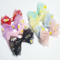 퍼피스토리 데이지 핀 (리본핀.9발 빗살핀.자동핀), 1개, 3.5cm플라스틱핀대 퍼플
