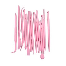 저스트업 도자기 도예 공구 진흙 모양 펜 세트 14 개 경량 점토 더블 헤드 다기능 쉐이핑 조각 도구, [01] 빨간