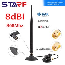 8DBi 헬륨 핫스팟 자석베이스 868MHZ 안테나 키트 RP-SMA 남성 RAK Nebra 2 Bobcat 300 광부 실내, 한개옵션0