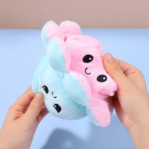 남자 아기 애착 인형 신기한 반전 표정 기분 변신 양면 대왕 문어 봉제 인형 말랑이 감정 리버시블 귀여운, 6_핑크블루