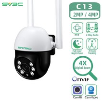 Wi-Fi sv3c 무선 홈 보안 카메라 4x 디지털 줌 ip cctv AI 인간 감지 camhi onvif가 있는 1080p 감시 ptz 카메라, 2mp 카메라 추가 128g, jp