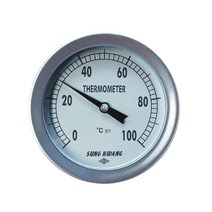 산업용 업소용 바이메탈 국산 온도계 T형 75파이, 100도 75L