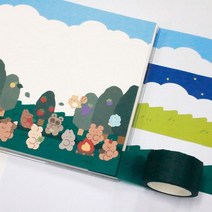 [천삼백케이] [비온뒤] 다이컷 마스킹테이프 - 자연 배경 (8M x 25mm), 진한 잔디
