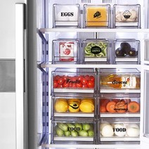 [리본제이]리메이크 모듈형 냉장고 서랍 M + L 2P세트 (스티커 증정), 단품