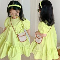 [랑] 키즈여아 레모네이드 원피스 (100호~140호 ) 여름 여아 형광 프릴 원피스