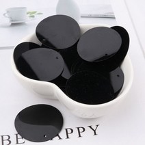 바느질실 실공예 가죽공예 검은 스팽글 공예 PVC 플랫 라운드 타원형 Paillettes 여성 전체 드레스 DIY 바느질 Lentejuelas 액세서리 그램갑, 30mm 40Pcs