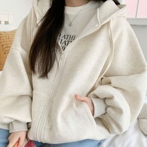 [파인스토리]오버핏 박시핏 루즈한 기모 후드 집업 빅사이즈