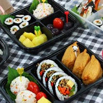 일회용 피크닉 야외 도시락세트 코스트코 휴대용 김밥 반찬 런치박스 캠핑 낚시 단체도시락, 곰돌이피크닉2P