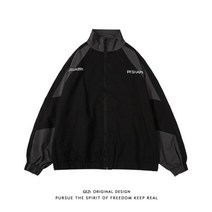 블루종 해링턴자켓 워크자켓 힙합 대표팀 재킷 남성 하이 스트리트 패치 워크 컬러 블록 윈드 브레이커 코트 여성 봄 가을 얇은 패션 대학