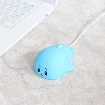 캐드마우스 무소음 귀여운 만화 유선 마우스 크리에이티브 미니 소녀 사무실 홈 컴퓨터 노트북 선물 핑크, 01 BLUE, 한개옵션1