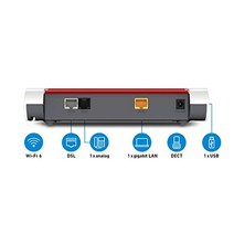 AVM FRITZ!Box 7510(Wi-Fi 6 라우터(WLAN AX) 최대 600Mbit/s(2.4GHz) VDSL 슈퍼벡터링 35b 최대 300Mbit/s Mesh WLAN DECT 베이스 미디어 서버 독일에 적합) -13479, Repeater 600과 함께 제공됨