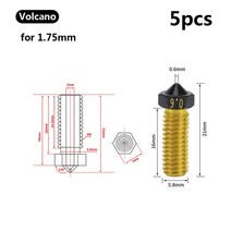 용접 팁 노즐 5pcs PTFE 코팅 MK8/E3D/화산 노즐 0.2-1.2mm 압출기 프린트 헤드 3D Ender3 Pro CR10/S 핫, 03 Volcano-5pcs_04 0.5mm