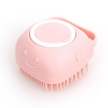 르메이어 애견 애묘 실리콘 목욕솔 빗 샴푸 브러쉬 반려동물, 핑크