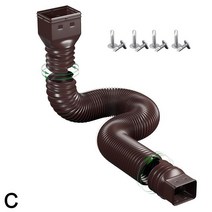 선홈통 배수관 우수관 새로운 1 팩 빗물 받이 downspout 확장 유연한 빗물 드레인 익스텐더 파이프 커넥터 downspout extension 드레인 telesc b8a1, 03 brown, 03 brown