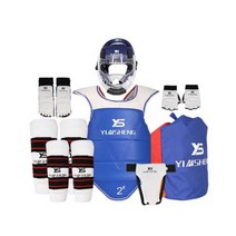 태권도보호대 격투기 MMA 합기도 주짓수 몸통보호대, 2호 레드-8점 세트