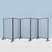 이동식 철망 파티션 메쉬 프레임 안전 펜스, 상세 페이지 참고, 검정색 100x200cm(5가지 조합)