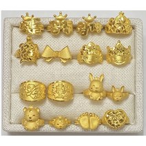 골드탑 돌반지 백일반지 순금 24K 1.875g/3.75g 한돈 반돈 모음