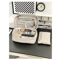 베이지 화장품 파우치 여행용 파우치 메이크업파우치