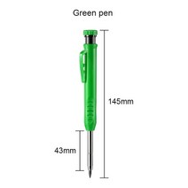 목공구 수공구 튼튼한 목수 연필 내장 샤프너 기계식 건설 선 드로잉 마커 용품, 04 Only pen Green