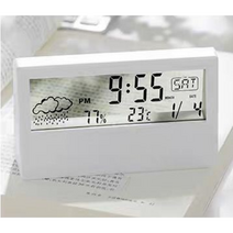 SIMPLE 화이트 탁상용 시계(LCD 투명), 투명