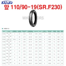 Shinko 신코(신흥)타이어 앞 110/90-19(SR.F230)